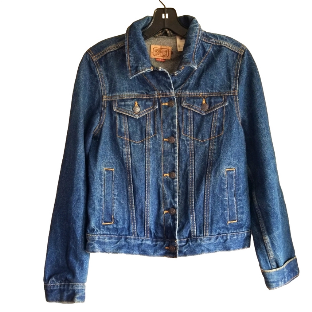 Schmidt Women's Denim Rugged Cotton Jean Jacket Size Small Blue Workwear